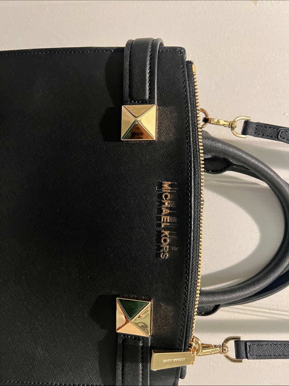 Michael Kors Black Satchel with Gold Hardware - Picture 3 of 11